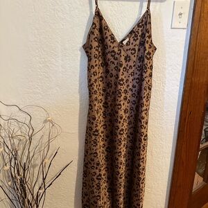 Leopard satin dress